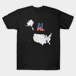 Vintage Alabama USA Map & Flag T-Shirt